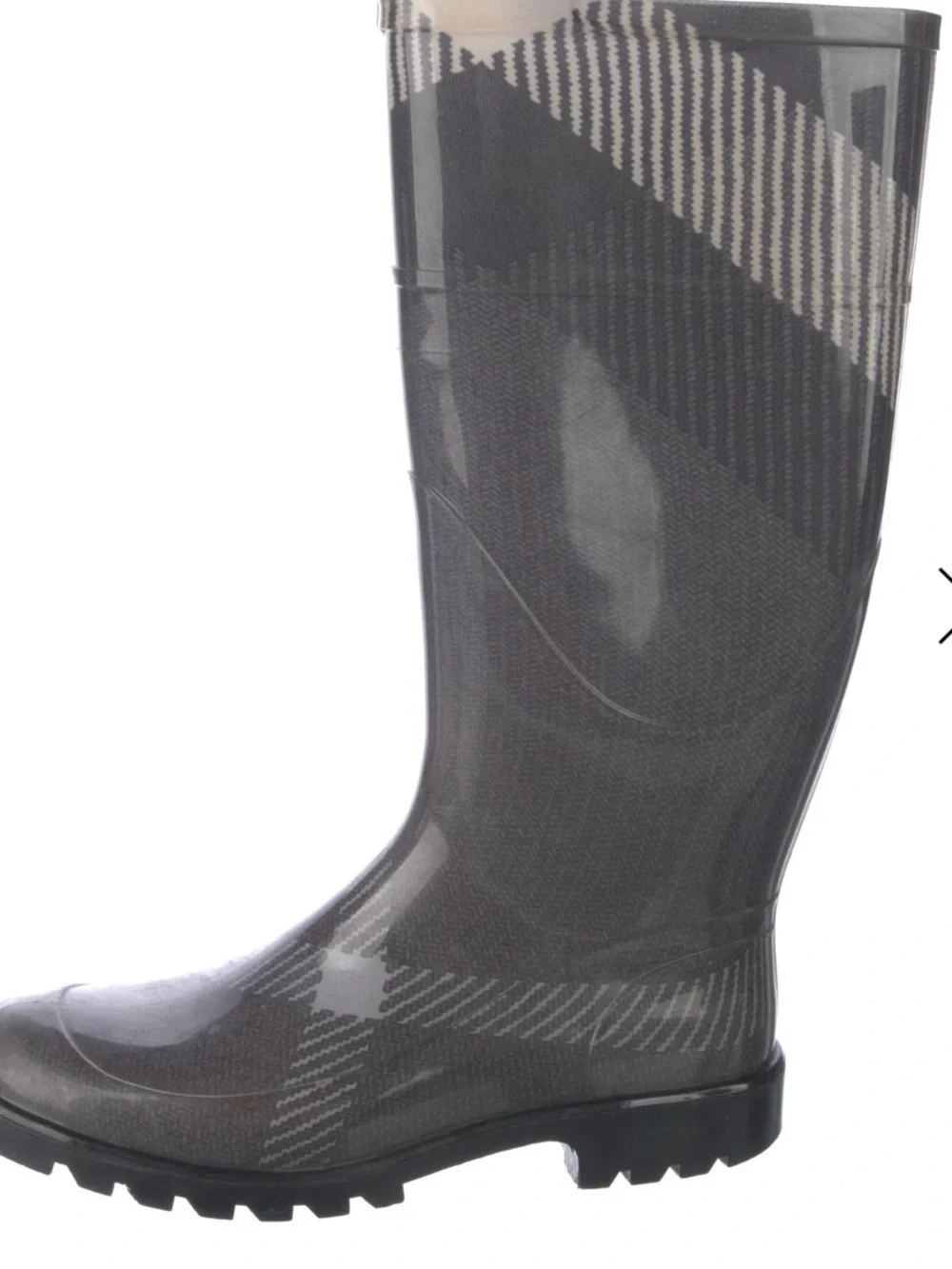 Burberry Gray Plaid Women's Rain Boot